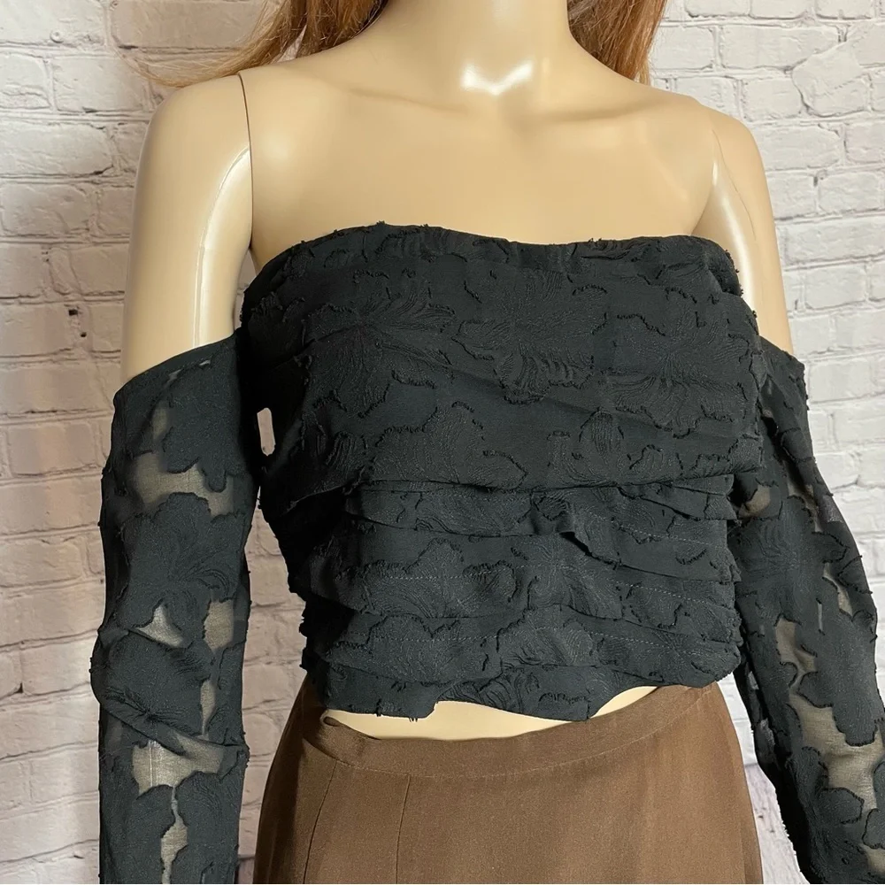 New Free People Black Bella Corset Top Size L